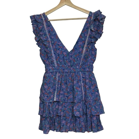 LoveShackFancy Bennet Mini Dress in Summer Blues SZ. S - Picture 4 of 16